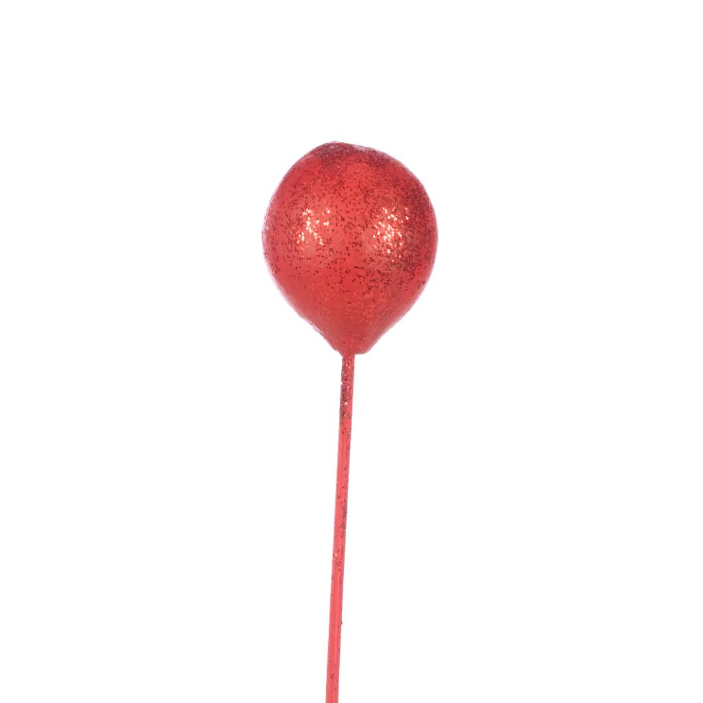 Декор шар беллани красный с красными блёстками