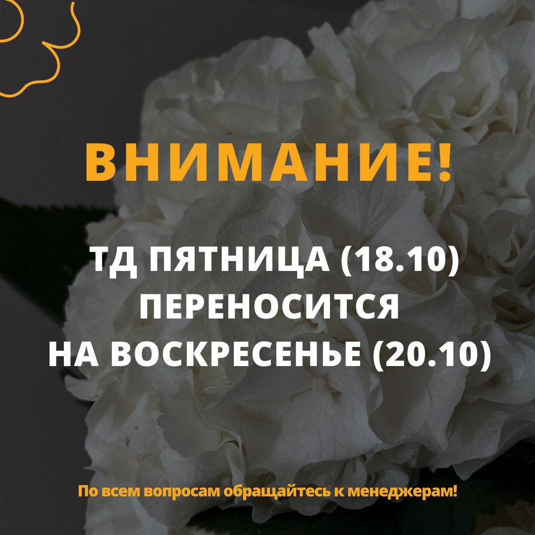 ТД 18.10 переносится на 20.10!